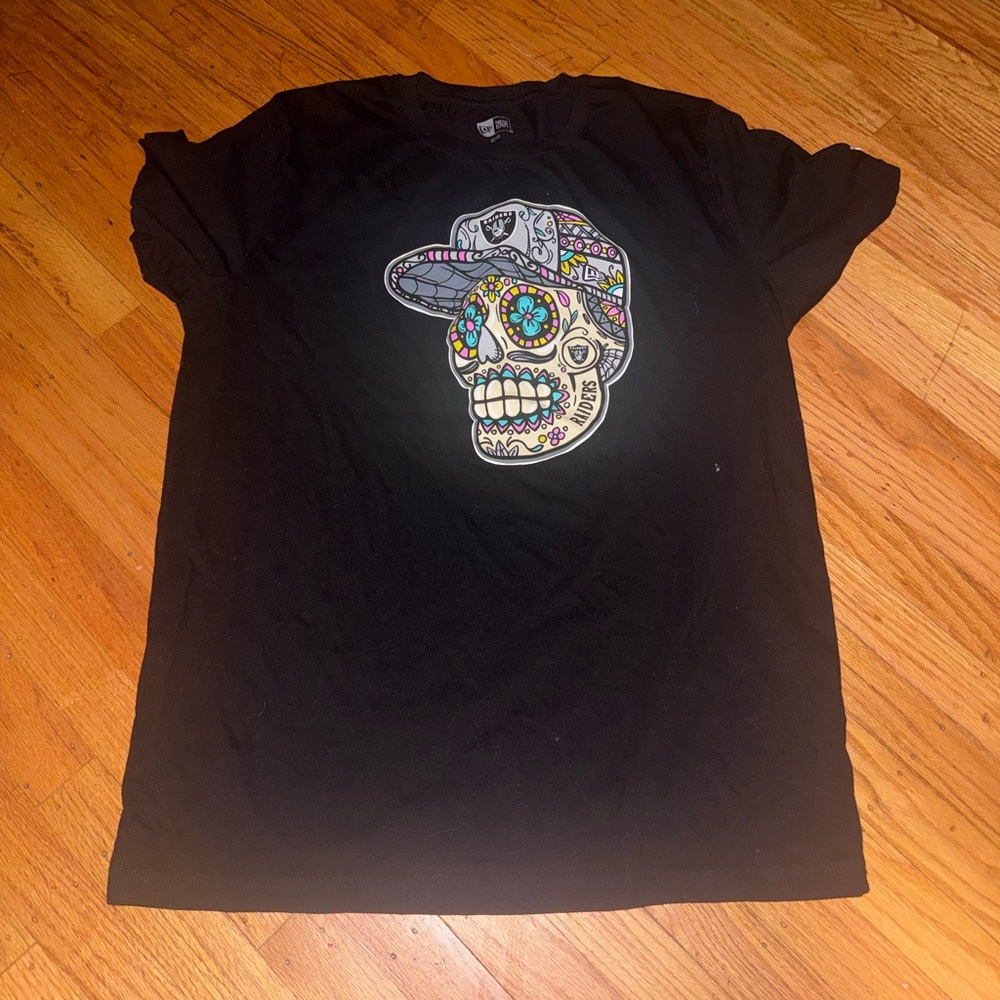 Raiders Skull Black Cotton T-Shirt